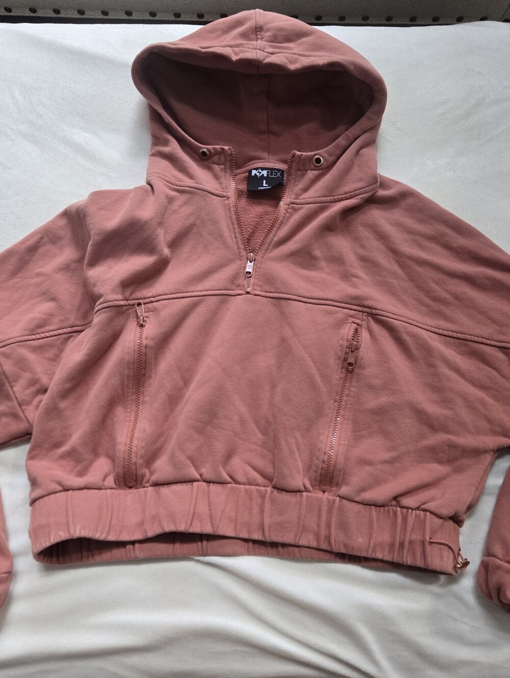 Pop flex Half Zip Warm Up Hoodie In Canyon Clay Size Large